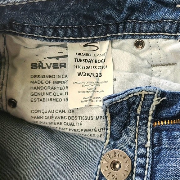 💕SOLD 💕Silver Jeans- Tuesday Boot - Boot Cut Jean W28/L33 - Picture 4 of 7